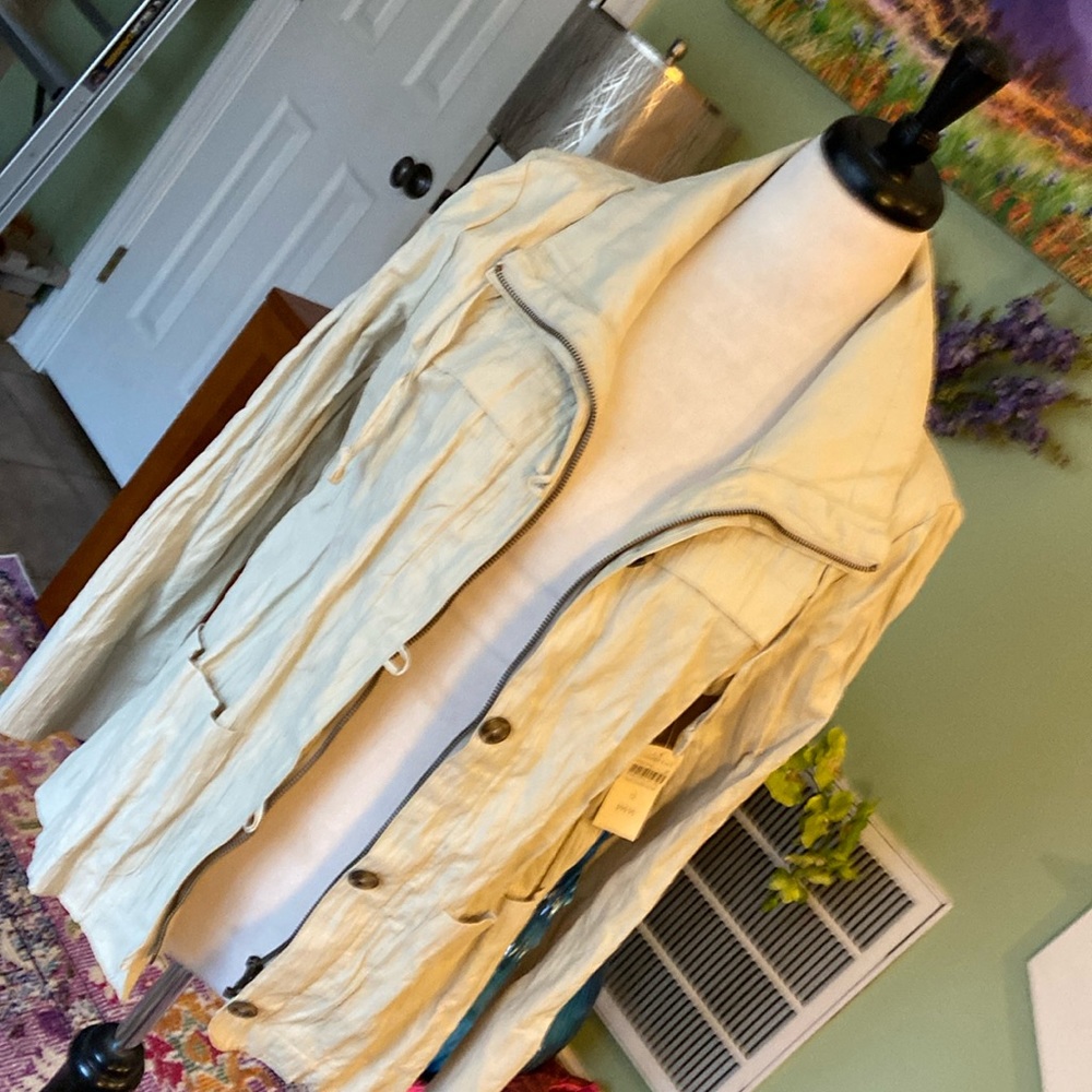 {Coldwater Creek} Twill Crinkle Jacket - khaki